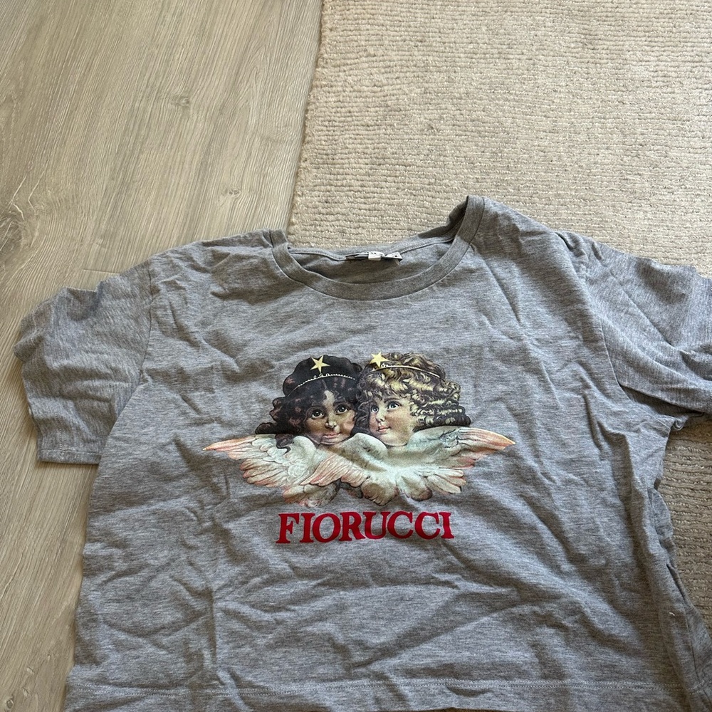 Fiorucci Gray T-Shirt with Angel Print